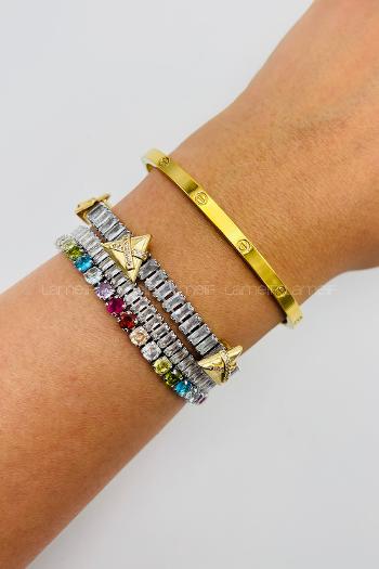 Gold-1 Belted Gold Straight Wristband