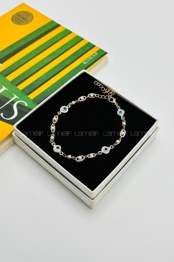 White-7 Without Accessories Gold Straight Wristband