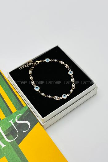 White-7 Without Accessories Gold Straight Wristband