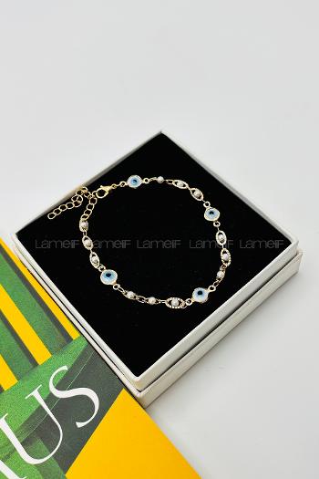 White-7 Without Accessories Gold Straight Wristband