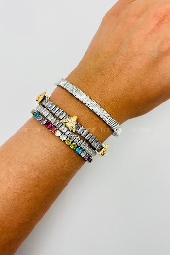 Silver Belted Gold Straight Wristband