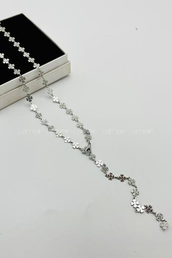 Lamelif Gümüş Yonca Y Kolye