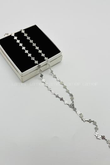 Lamelif Gümüş Yonca Y Kolye