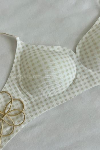 Lamelif İhracat Kare Desen Hafif Destekli Sütyen