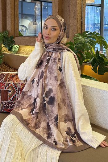 Lamelif Batik Desen Müslin Şal Toprak