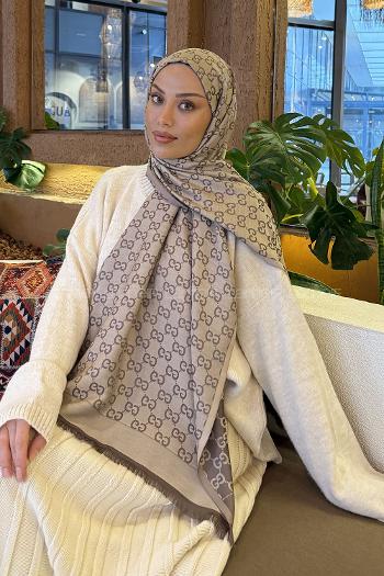 Brown Striped Cotton Fabric Striped Shawl