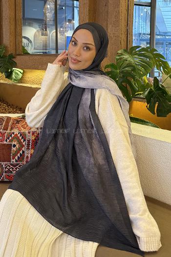Anthracite Cotton Fabric Straight Shawl