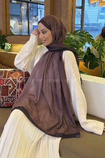 Chocolate Brown Cotton Fabric Straight Shawl