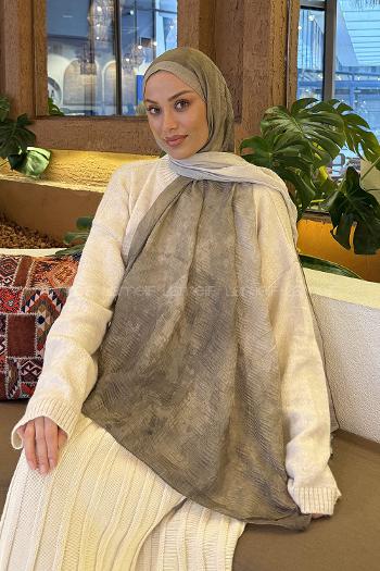 Lamelif Bulut Desen Müslin Şal Mint Yeşili