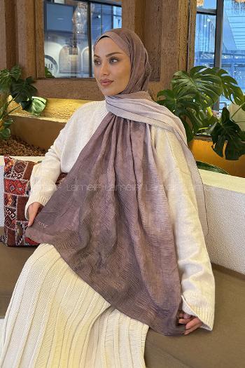 Lamelif Bulut Desen Müslin Şal Pudra