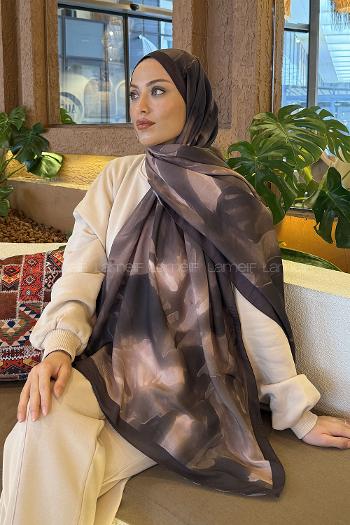Bitter Brown Cotton Fabric Straight Shawl