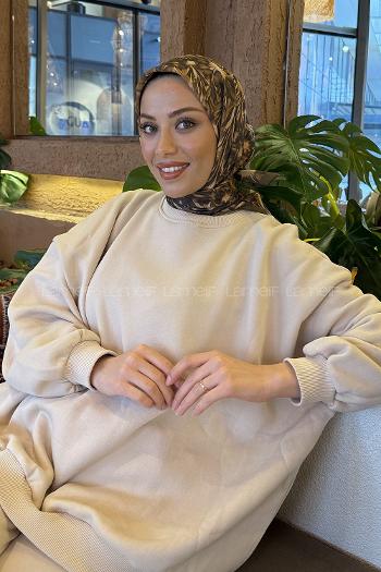 Army Green Cotton Fabric Striped Flowering Straight Printed Scarf