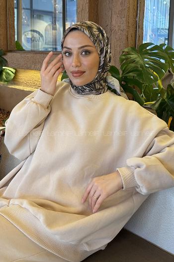 Lamelif Daisy Flowers Desen Soft Eşarp Taş Adaçayı