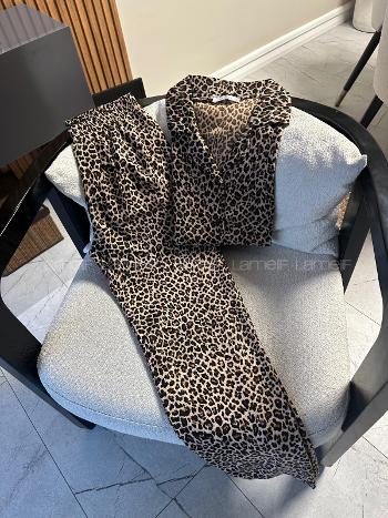 Lamelif Leopar Desen Pijama Takımı