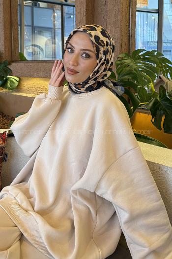 Black Cotton Fabric Striped Flowering Straight Printed Scarf