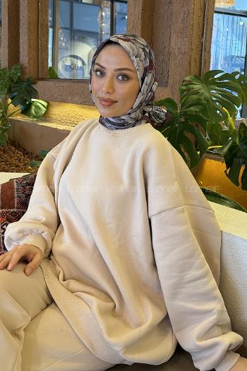 Lamelif Lotus Desen Soft Eşarp Bordo