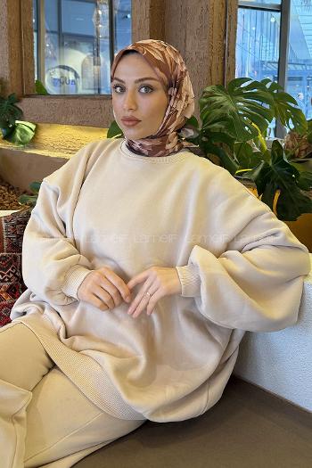 Lamelif Lotus Desen Soft Eşarp Tarçın