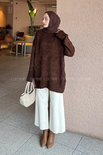 Lamelif Buklet Kazak Kahverengi