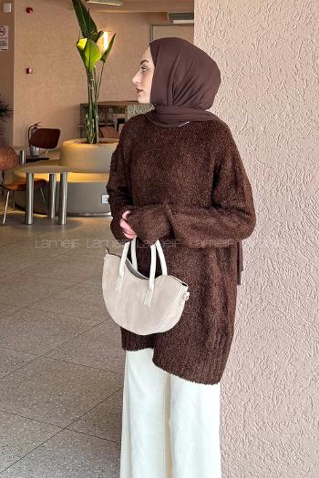 Lamelif Buklet Kazak Kahverengi