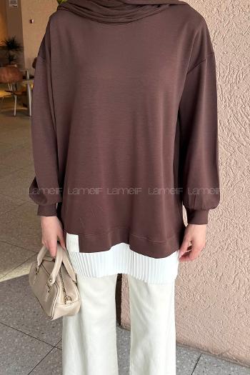 Bitter Brown Crew Neck Long Arm Sweatshirt