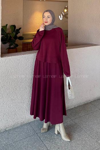 Lamelif Oysho Etekli Takım Bordo