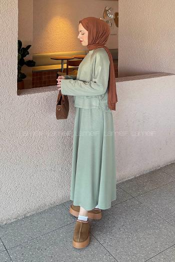 Plum Green Crew Neck Long Arm Cotton Regular Trousers Comfortable Suit