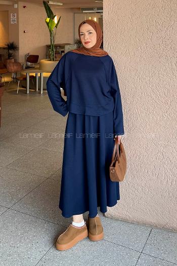 Lamelif Oysho Etekli Takım Lacivert