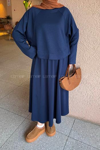 Lamelif Oysho Etekli Takım Lacivert