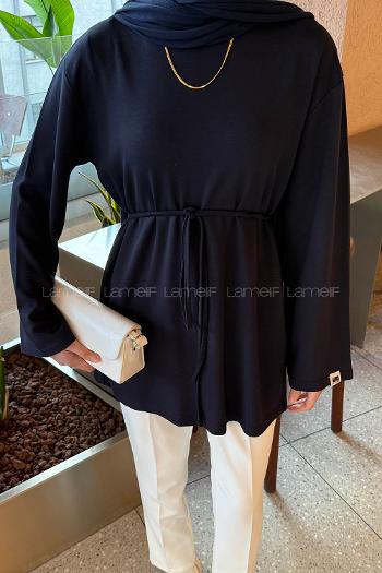 Lamelif Bağlama Detaylı Oysho Sweat Lacivert