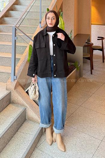 Lamelif Kapak Cepli Gömlek Acı kahve