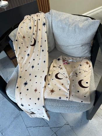 Lamelif Ay Desenli Pijama Takımı