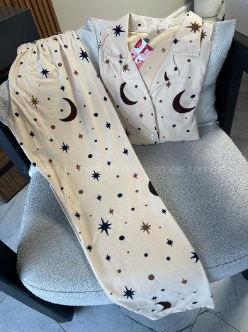 Lamelif Ay Desenli Pijama Takımı