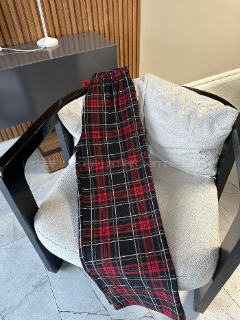 Lamelif Milan Kumaş Ekose Desenlı Pijama Altı