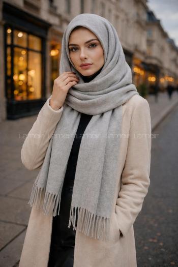 Lamelif Kadın Düz Püsküllü Atkı Şal