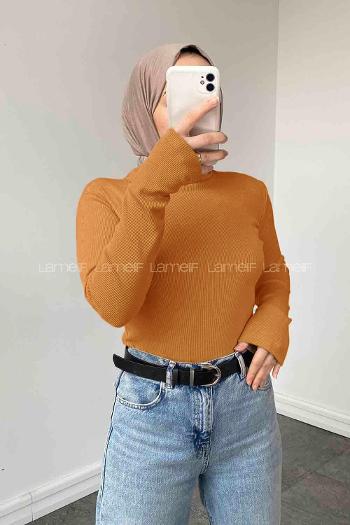 Camel Turtle Neck Long Arm Cotton Body