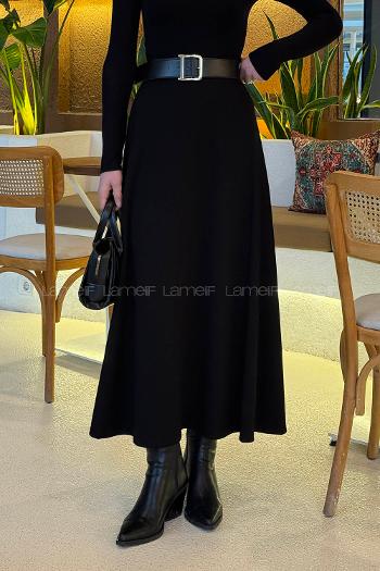 Lamelif Oysho Kloş Etek Siyah