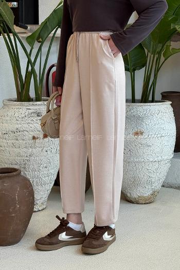 Lamelif Oysho Modal Şalvar Balon Modelli Eşofman Altı Krem