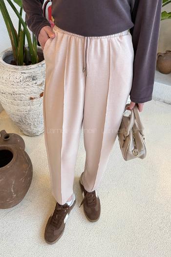 Lamelif Oysho Modal Şalvar Balon Modelli Eşofman Altı Krem