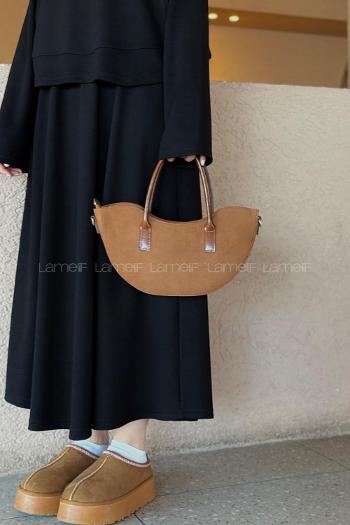 Lamelif Fora Süet Model Kadın Çapraz Çantası