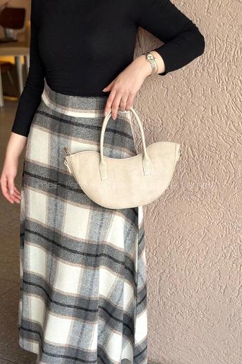 Lamelif Fora Süet Model Kadın Çapraz Çantası