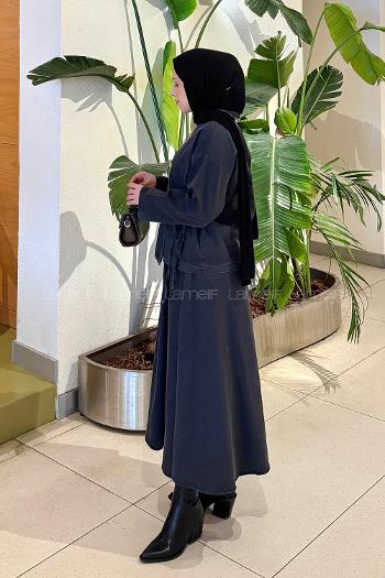 Smoked V Neck Long Arm Denim Suit