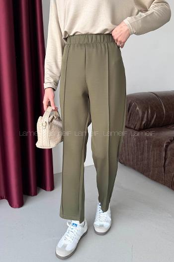 Khaki Regular Trousers High Waist Regular Cut Bottom Tracksuit