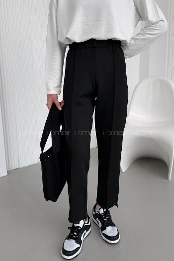 Black Regular Trousers High Waist Regular Cut Bottom Tracksuit