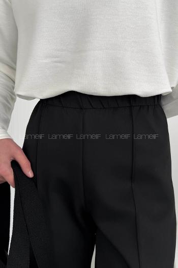 Black Regular Trousers High Waist Regular Cut Bottom Tracksuit