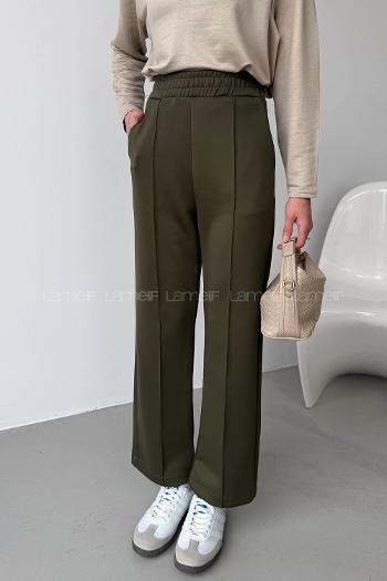Khaki Regular Trousers High Waist Regular Cut Bottom Tracksuit