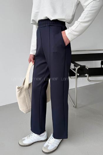 Navy Blue Regular Trousers High Waist Regular Cut Bottom Tracksuit