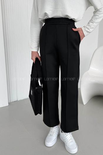 Black Regular Trousers High Waist Regular Cut Bottom Tracksuit