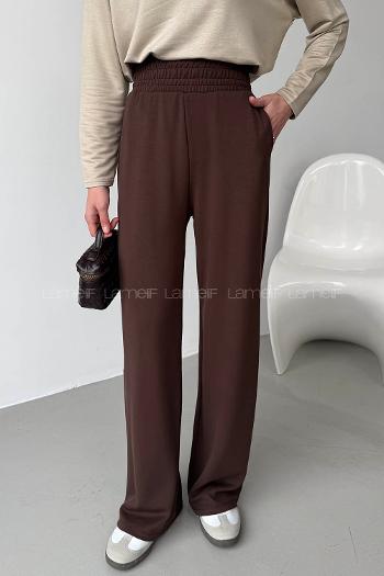 Bitter Brown Regular Trousers High Waist Regular Cut Bottom Tracksuit
