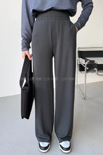 Anthracite Regular Trousers High Waist Regular Cut Bottom Tracksuit