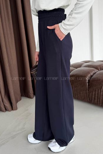 Navy Blue Regular Trousers High Waist Regular Cut Bottom Tracksuit